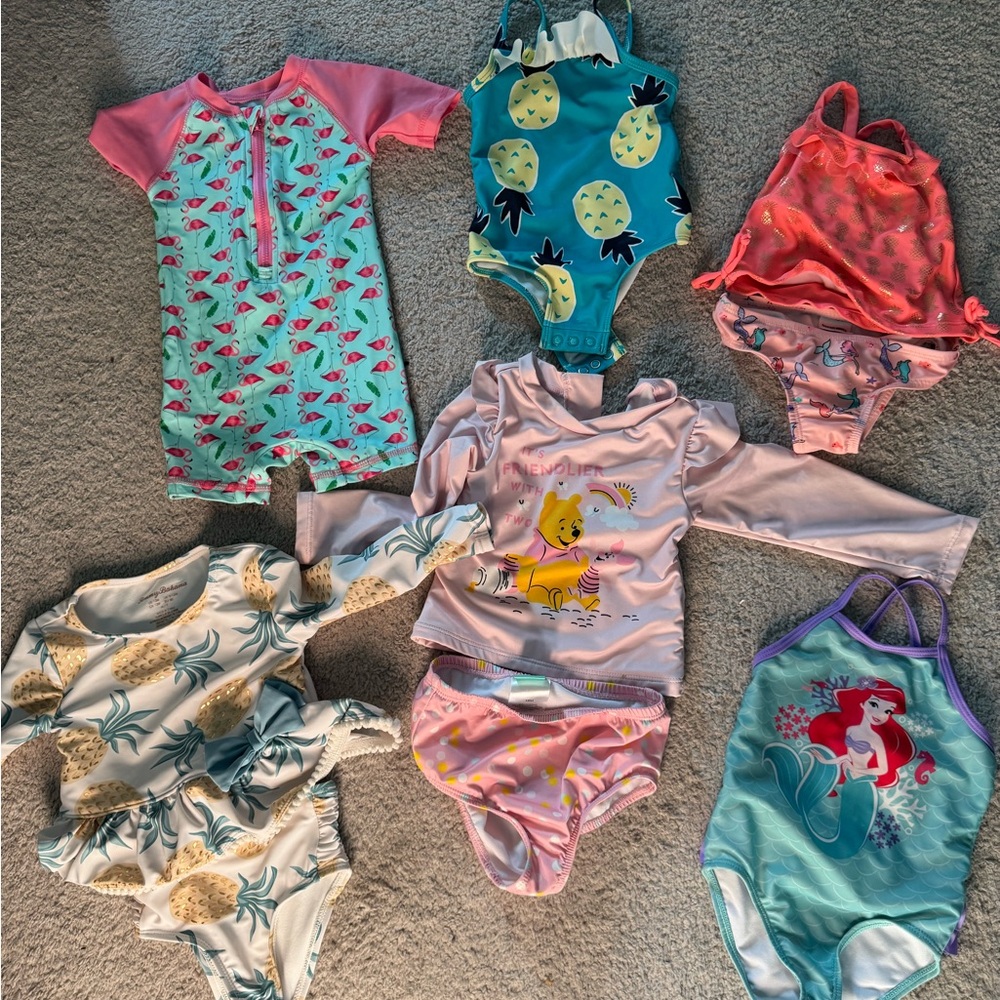Pink and Blue Kids One Piece Swimsuit